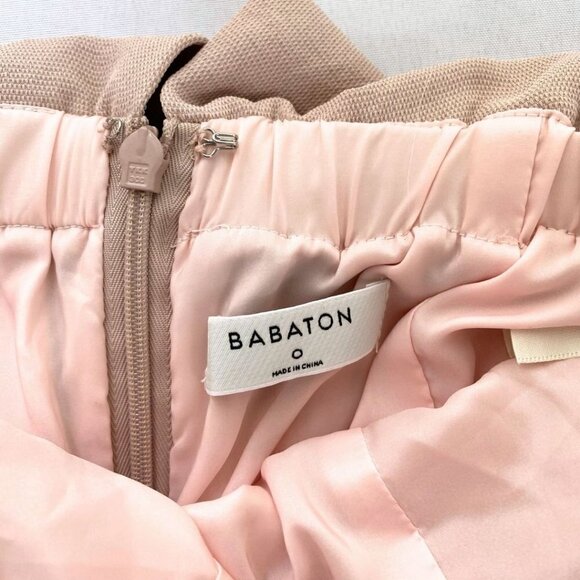 ARITZIA BABATON SOFT PINK STRAPLESS NEW FLUTTER WIDE CROPPED LEG BELTED JUMPSUIT - Picture 8 of 12